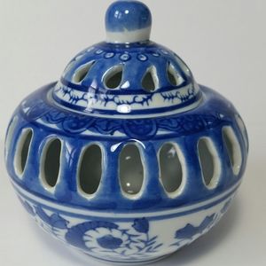 Silvestri Blue and White Votive Candle Holder